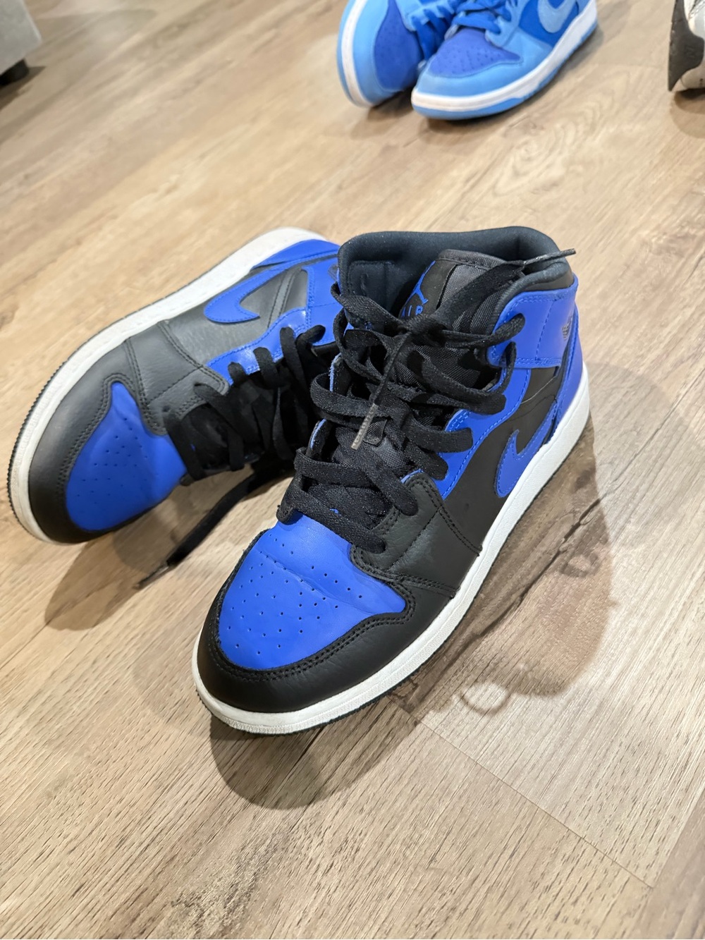 Nike Men's High-Top Sneakers in Black and Royal Blue